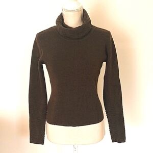 Alexandra Bartlett - Dark Green 100% Merino Wool Warm  Turtleneck Sweater WM